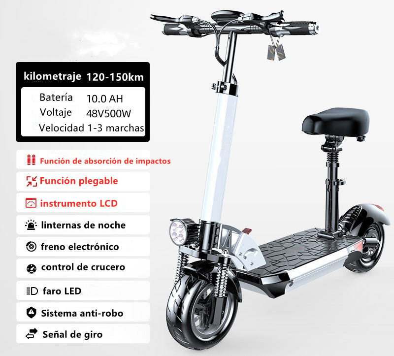 Vehículo eléctrico plegable desmontable de alta potencia.