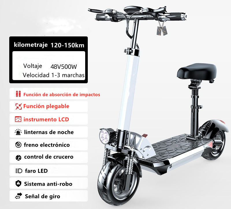 Vehículo eléctrico plegable desmontable de alta potencia.