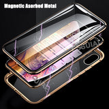 360 Magnetic Adsorption Metal Case For iPhone Double-Sided Glass Case(BUY 1 GET 1 FREE)