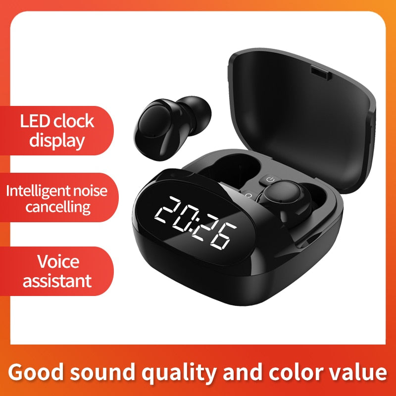 LED Clock Function Sport Bluetooth Earphone