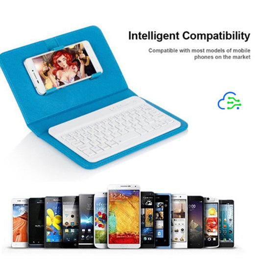 Upgraded Bluetooth Version Portable Wireless Keyboard with PU Leather Case